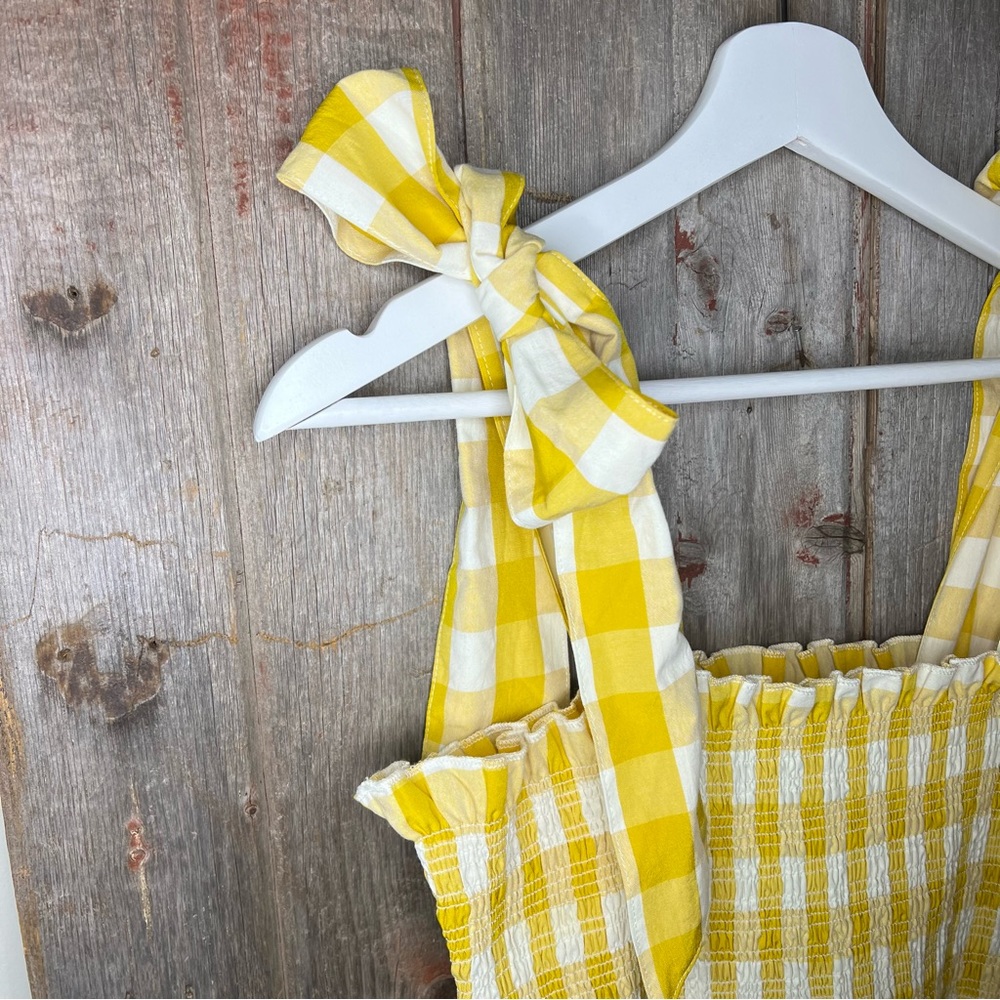 Yellow Gingham Ruffle Dress - Picture 3 of 11